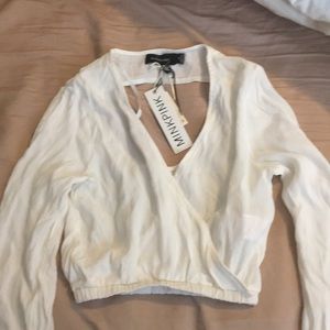 Brand new mink pink long sleeve top!